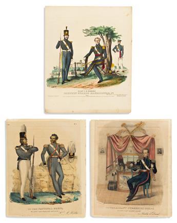 (MILITARY.) William H. Huddy & Peter S. Duval. Group of 20 lithographed plates from the U.S. Military Magazine.